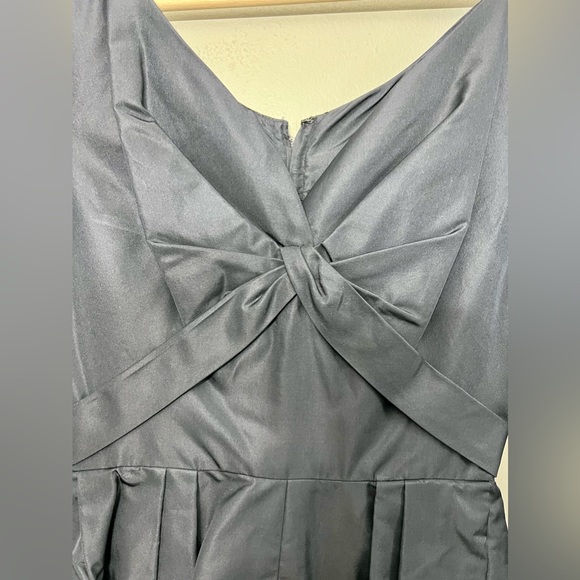 VTG 50/60s Navy Blue Cocktail Dress W/ Lining & Snap Bow On The Back - Picture 4 of 11